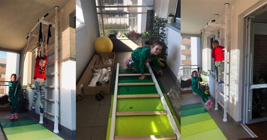 Wall bars on the balcony, terrace, loggia